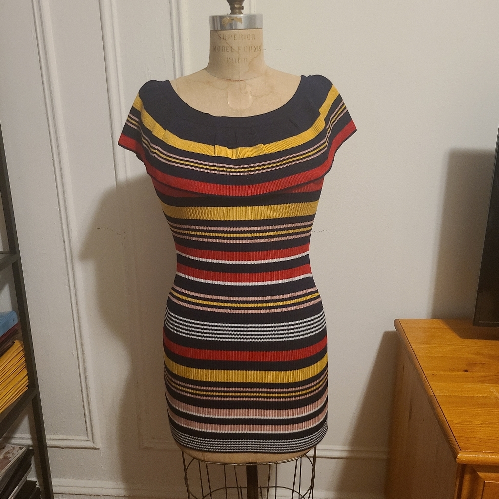 Striped Multicolor Knit/Sweater Dress
